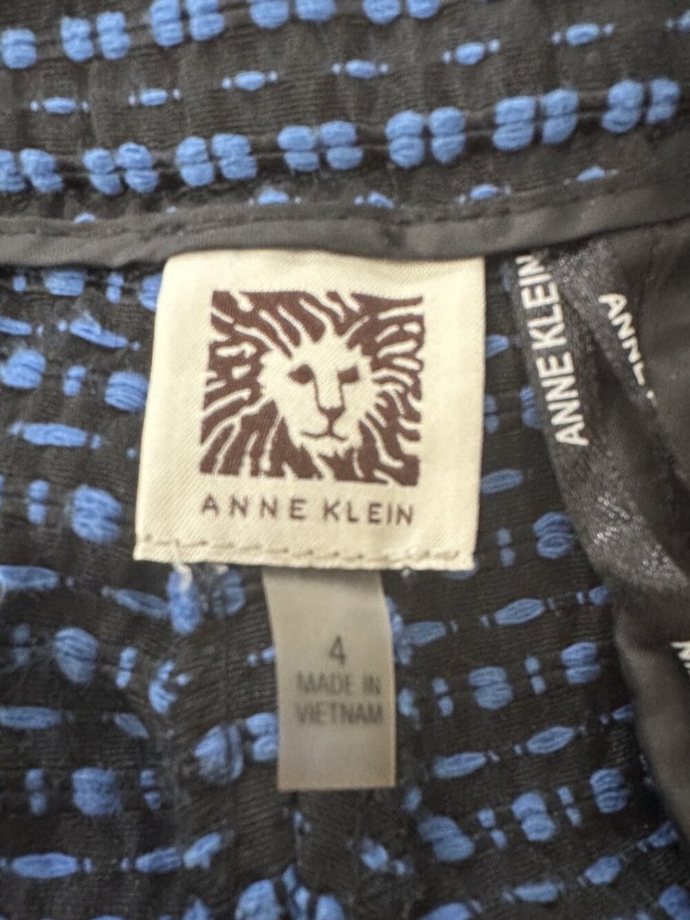 ANNE KLEIN Cigarette Pants Black Blue Size 4 - Picture 7 of 9